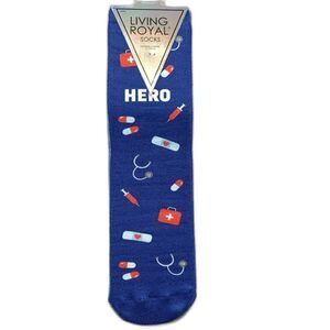 NWT Living Royal Nurse Doctor Hero Crew Socks Medical Hospital Unisex Healthcare